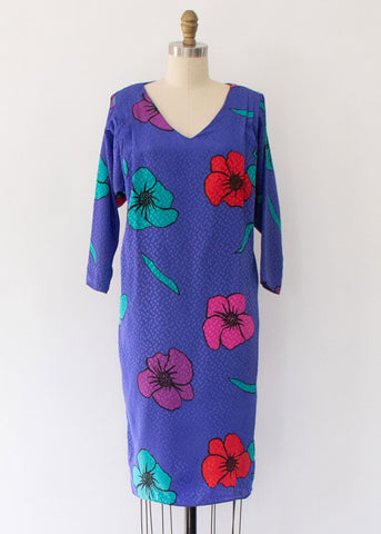 80s Floral Jumper Dress