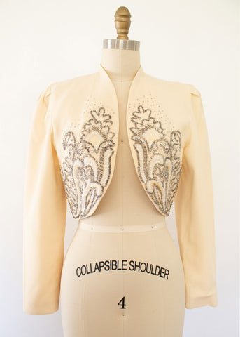 80s Silk Sequins Silk Blazer