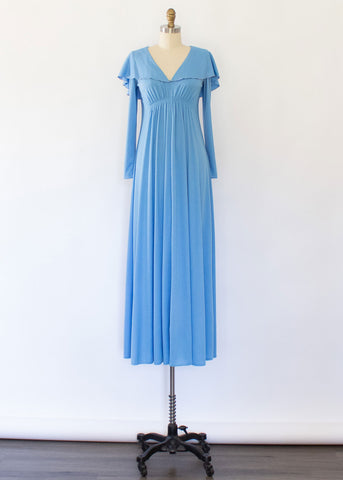 60s Floral Brocade Maxi Dress