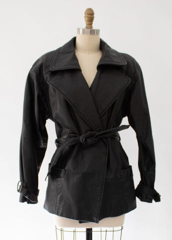 80s Puff Sleeve Trench Coat
