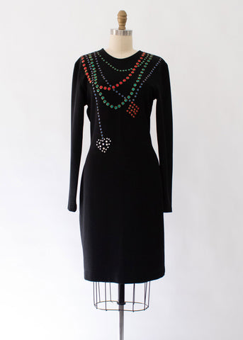 60s Raw Silk Embroidered Mexican Dress