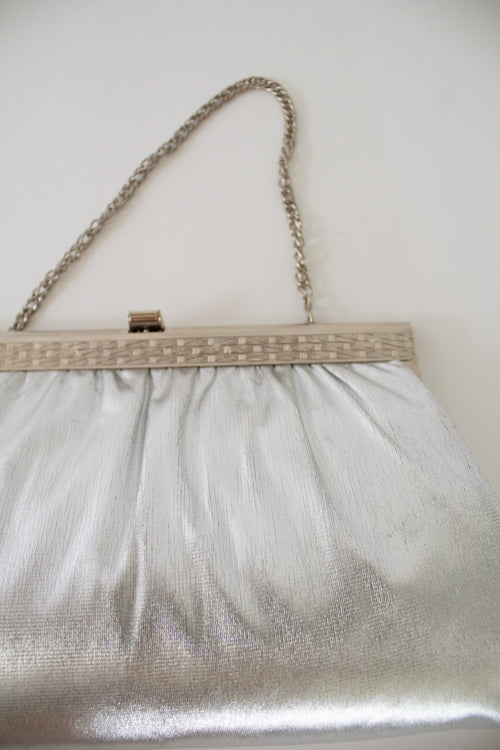 60s Silver Lame Handbag