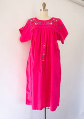 80s Floral Embroidered Caftan Dress