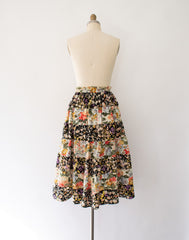 90s Floral Tiered Skirt