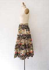 90s Floral Tiered Skirt