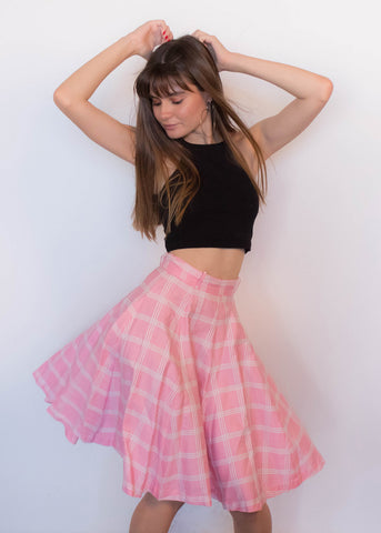 80s Floral Jacquard Skirt