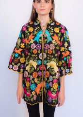 70s Mexican Embroidered Caftan Top