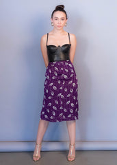 80s Floral Jacquard Skirt