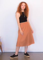 70s Boho Terracotta Skirt