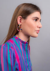 80s Circle Rhinestone Earrings