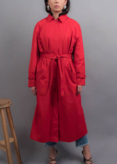 80s Red Trench Coat