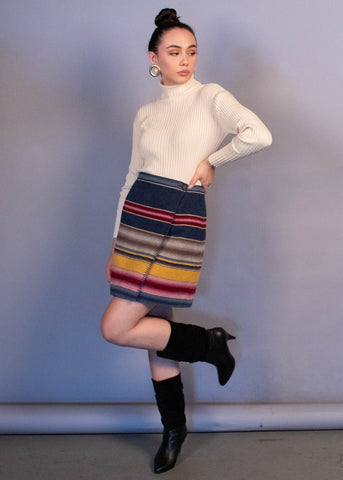 70s High-Waisted A-line Skirt