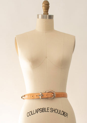 80s Anne Klein Minimal Leather Belt