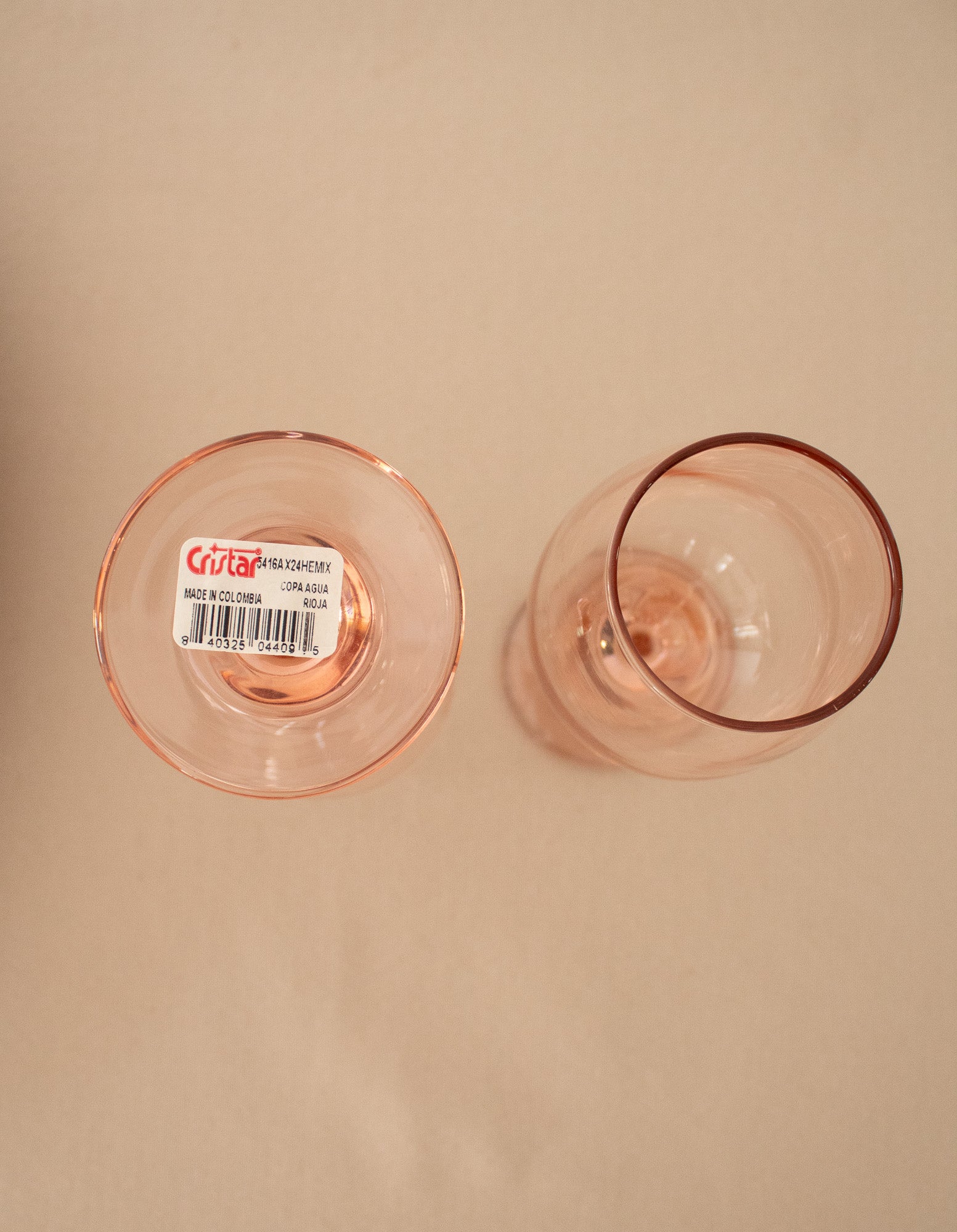 Deadstock Cristar Wine Glasses, Set of 2