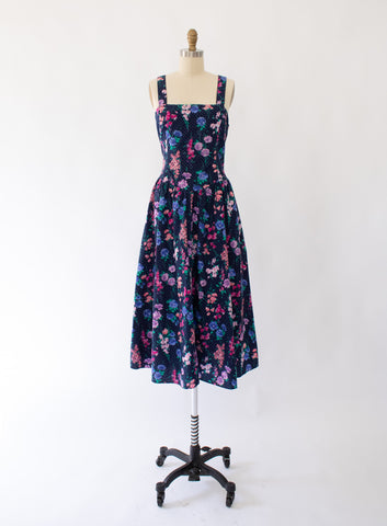 80s Hanae Mori Novelty-Print Dress