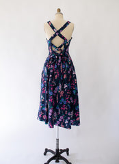 80s Floral Criss-Cross Dress