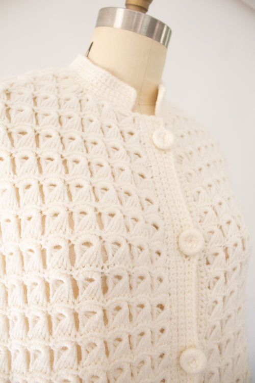 60s Crochet Fringe Cape