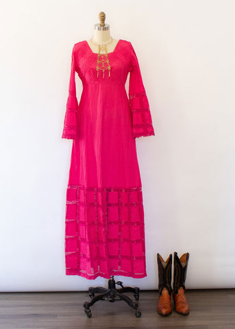 80s Ellen Tracy Silk Maxi Dress