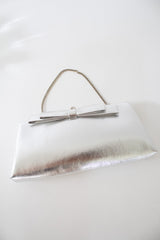 60s Silver Lurex Bow Handbag