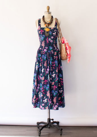 90s Floral Lace Maxi Dress