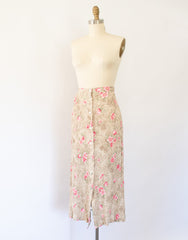 90s Crinkled Floral Skirt