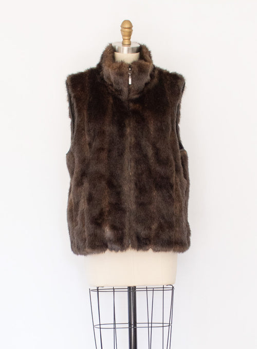 90s Faux Fur Vest