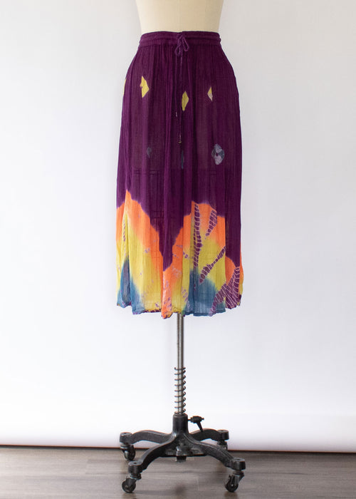 90s Tie-Dye Broomstick Skirt