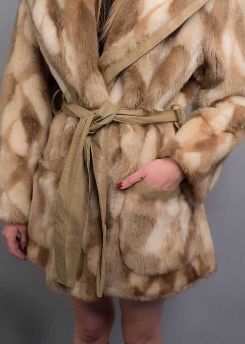 60s Patchwork Faux Fur Coat