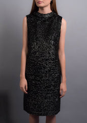 60s Black Sequins Dress