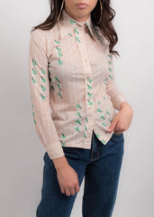 70s Floral Abstract Top