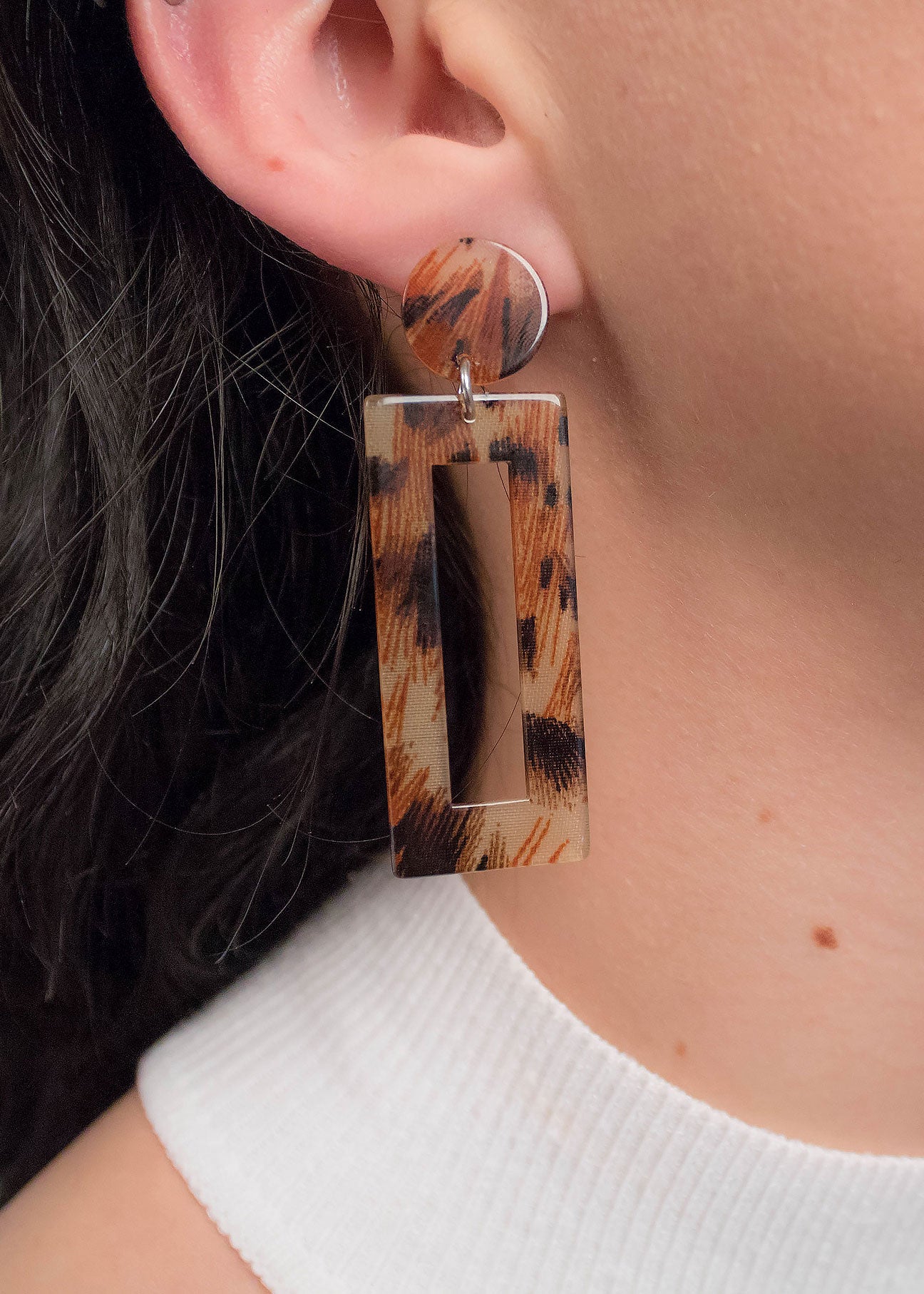 Cheetah Acrylic Earrings