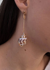 Multi-Length Conch Shell Dangle Earrings