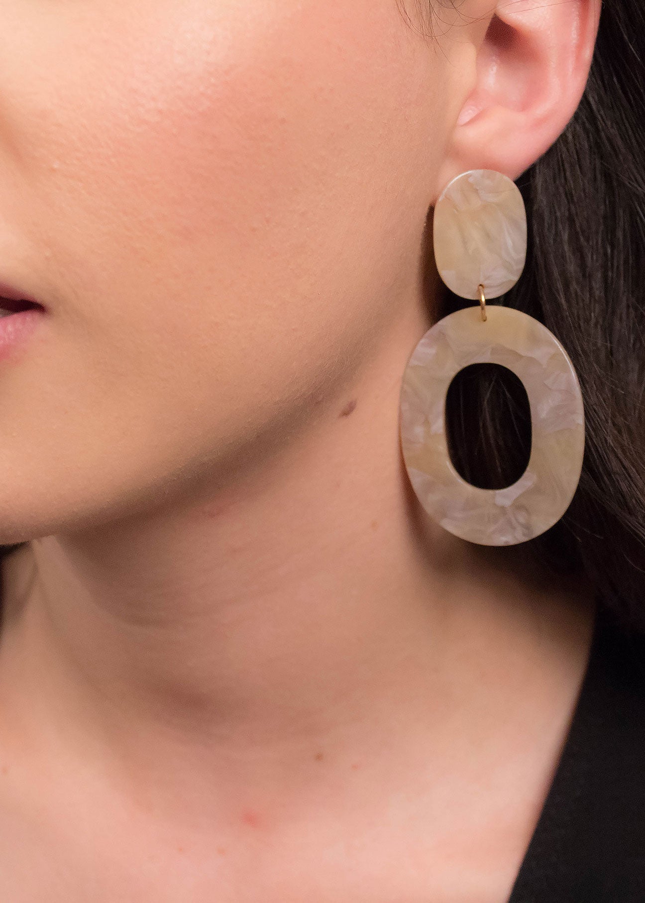 Geometric Oval Acrylic Earrings