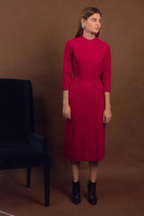 40s Wool Fuchsia Dress