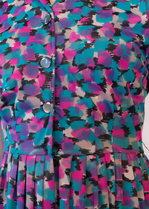 50s Abstract Shirt-Dress