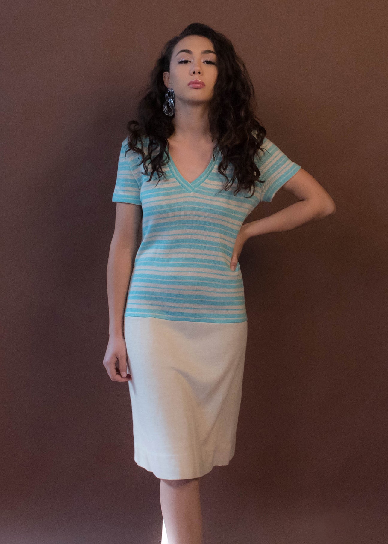 60s Mod Striped Knit Dress