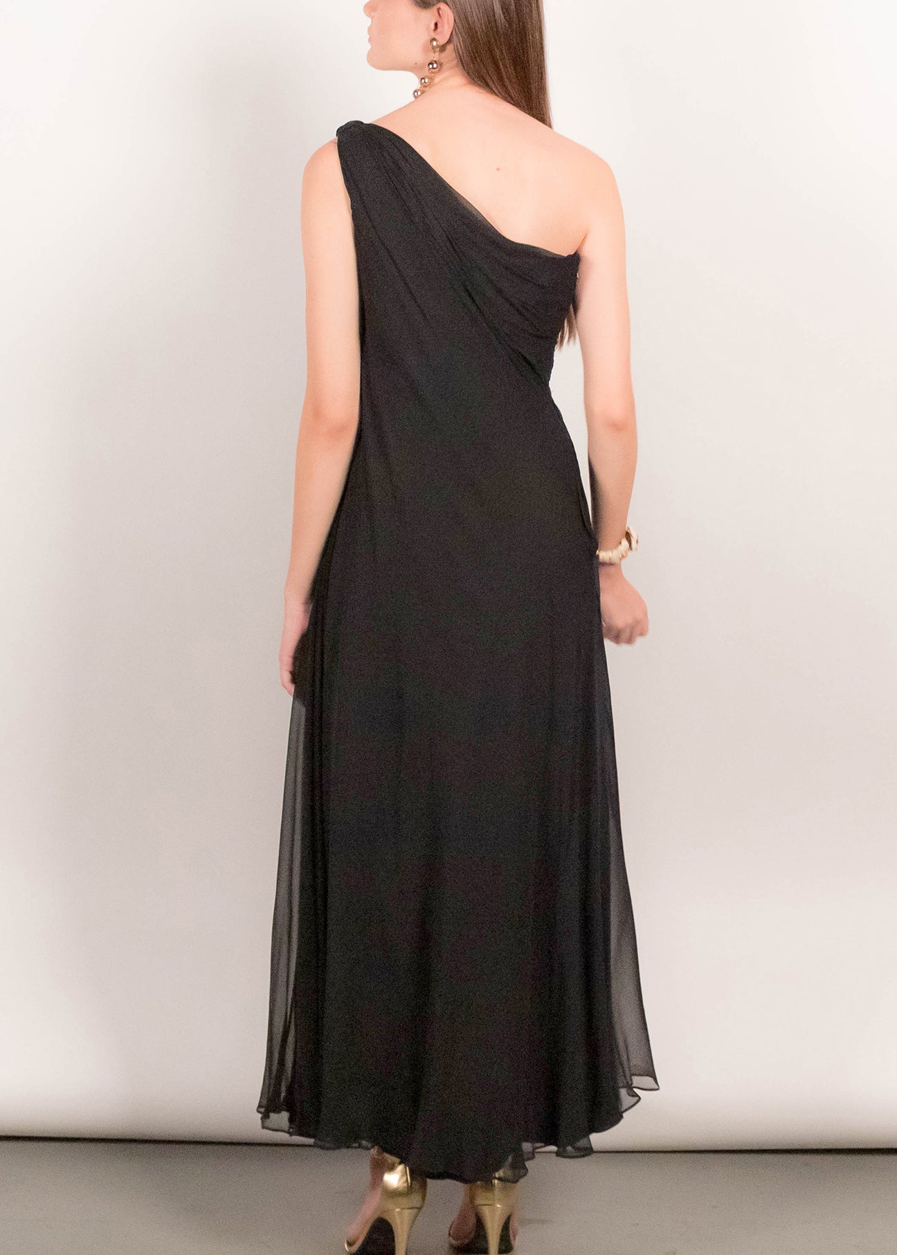 60s I. Magnin Silk Chiffon Dress