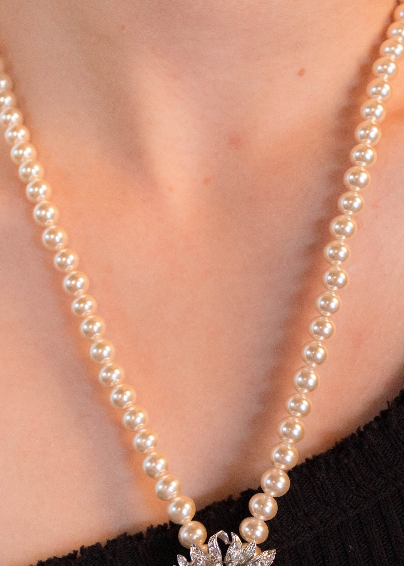 50s Faux Pearl Baroque Necklace