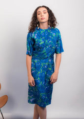 60s Bold Silk Floral Dress