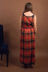 60s Tartan Wool Plaid Dress
