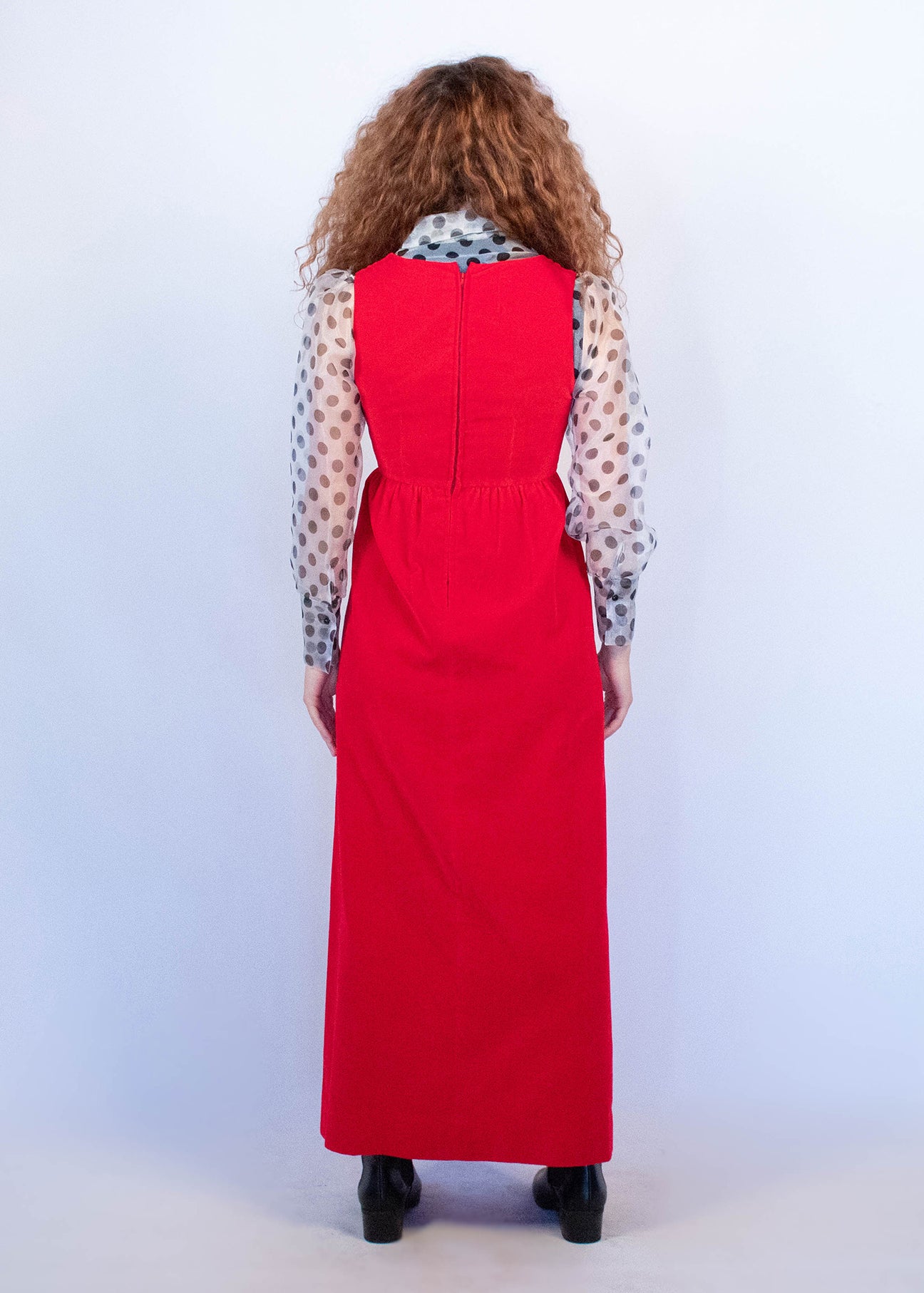 60s Red Velvet Dress