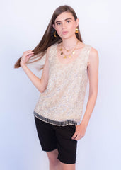 60s Glass Bead and Sequins Top