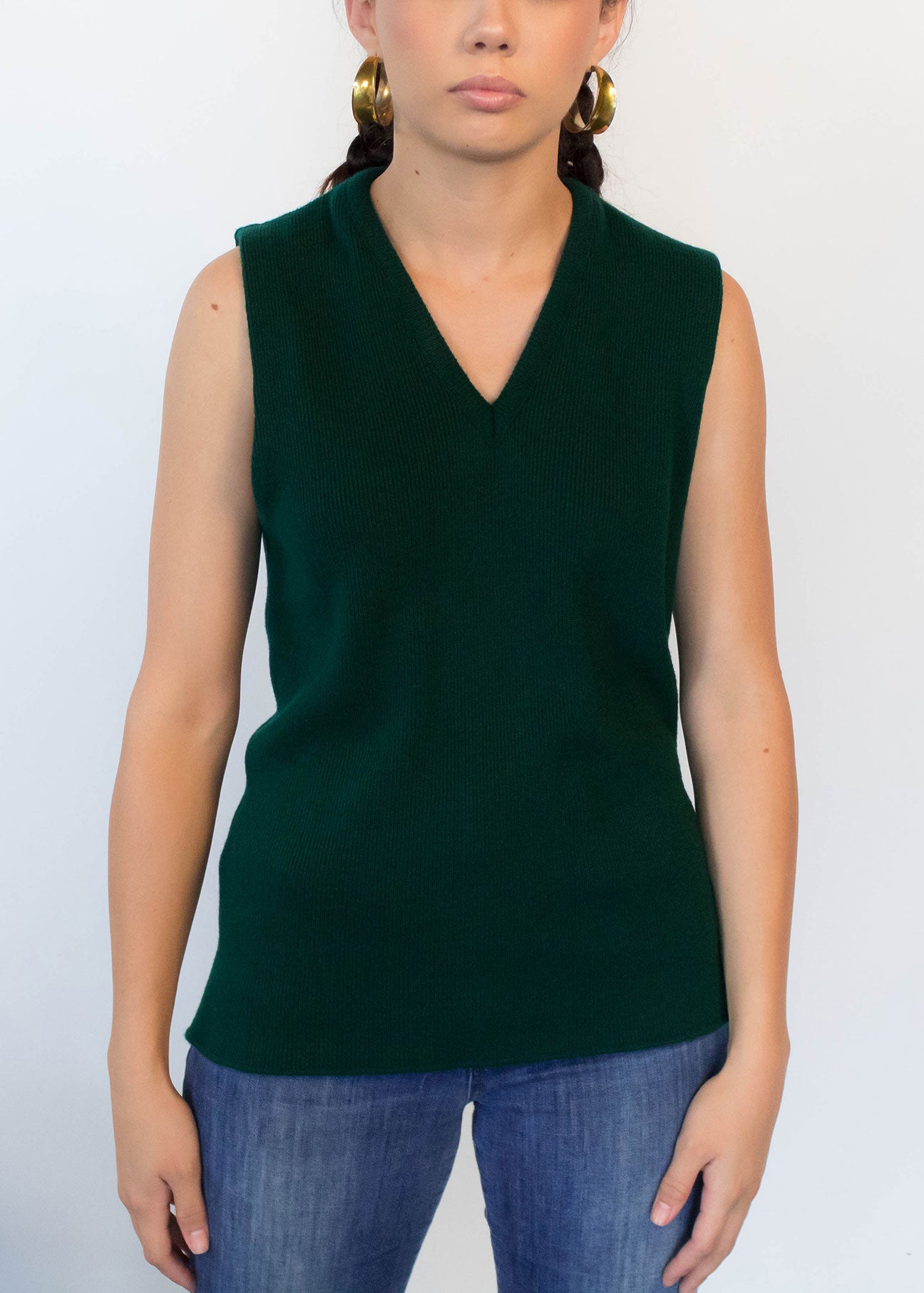 60s Forest Green Knit Vest