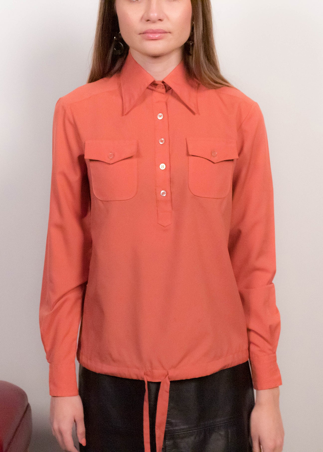70s Pointy Collar Western Blouse