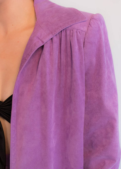 70s Faux Suede Lavender Suit