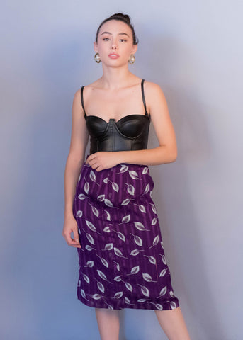 90s Floral Crinkled Skirt