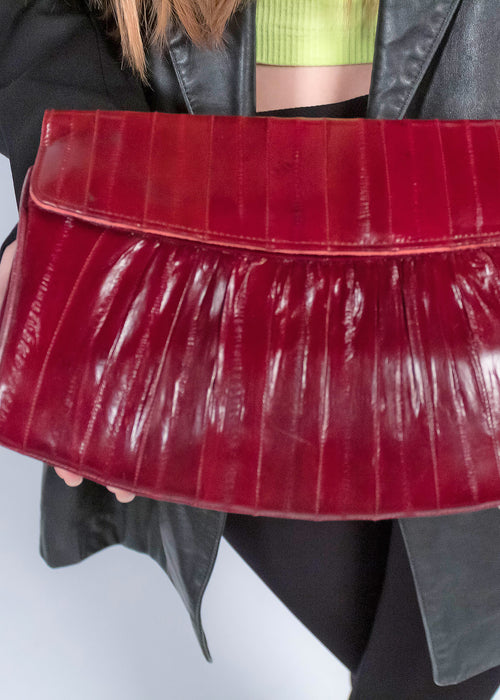 70s Leather Eel Clutch