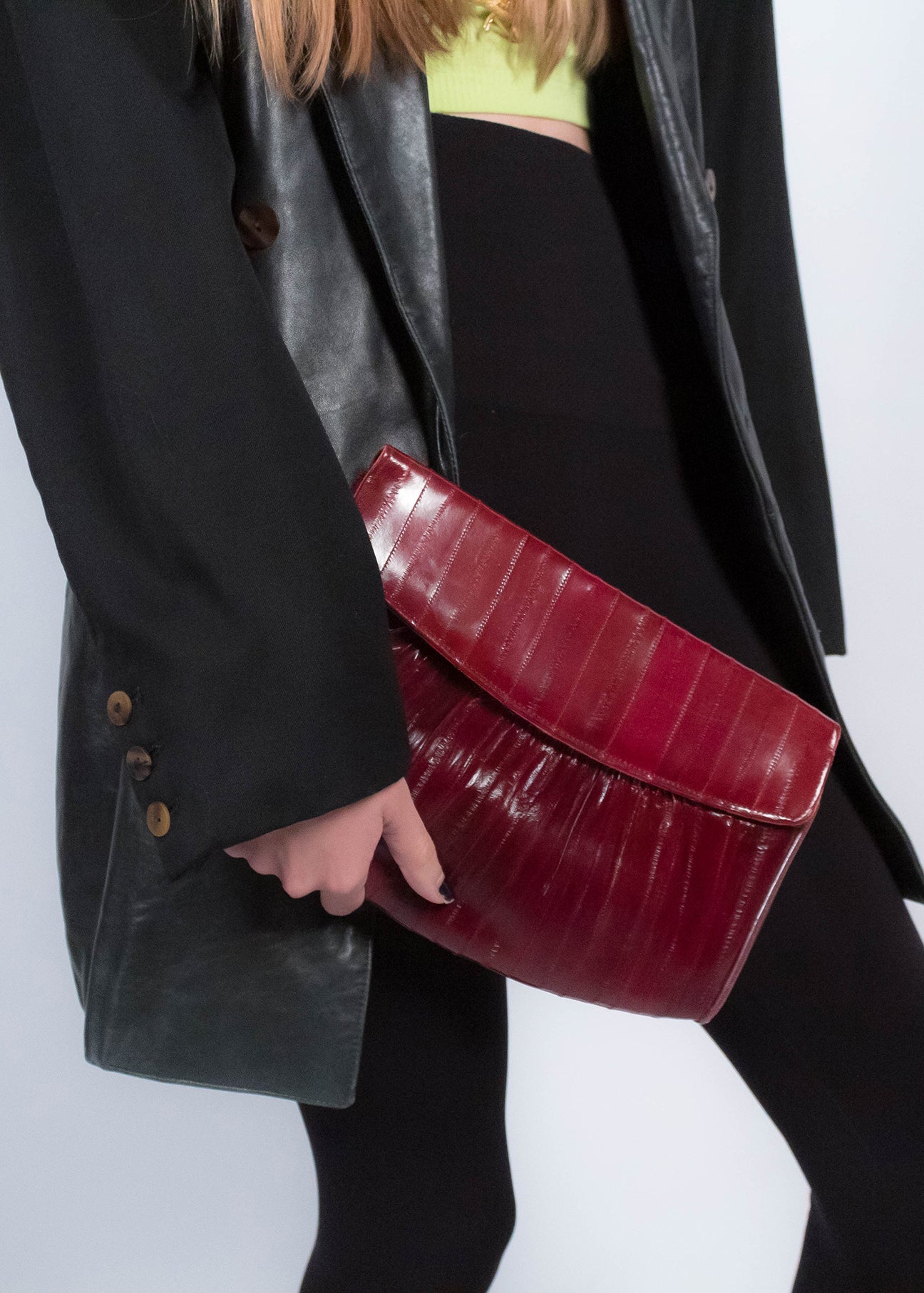 70s Leather Eel Clutch
