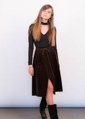 70s Boho Velvet Skirt