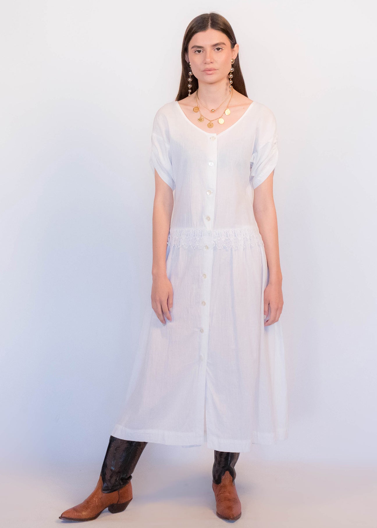 80s Gauzy Cotton Dress